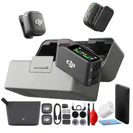 DJI - Mic 3 2-Person Wireless Microphone System Camera Smartphone Bundle - Black