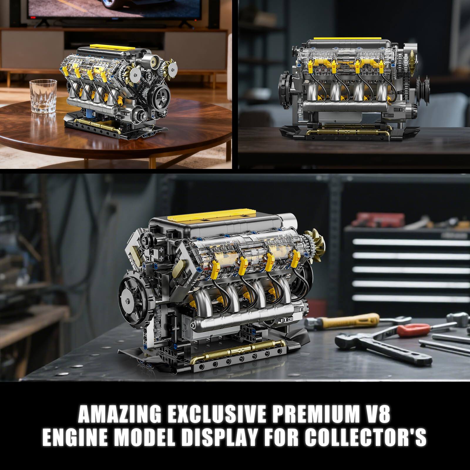 AMAZING EXCLUSIVE PREMIUM V8 ENGINE MODEL DISPLAY FOR COLLECTOR'S