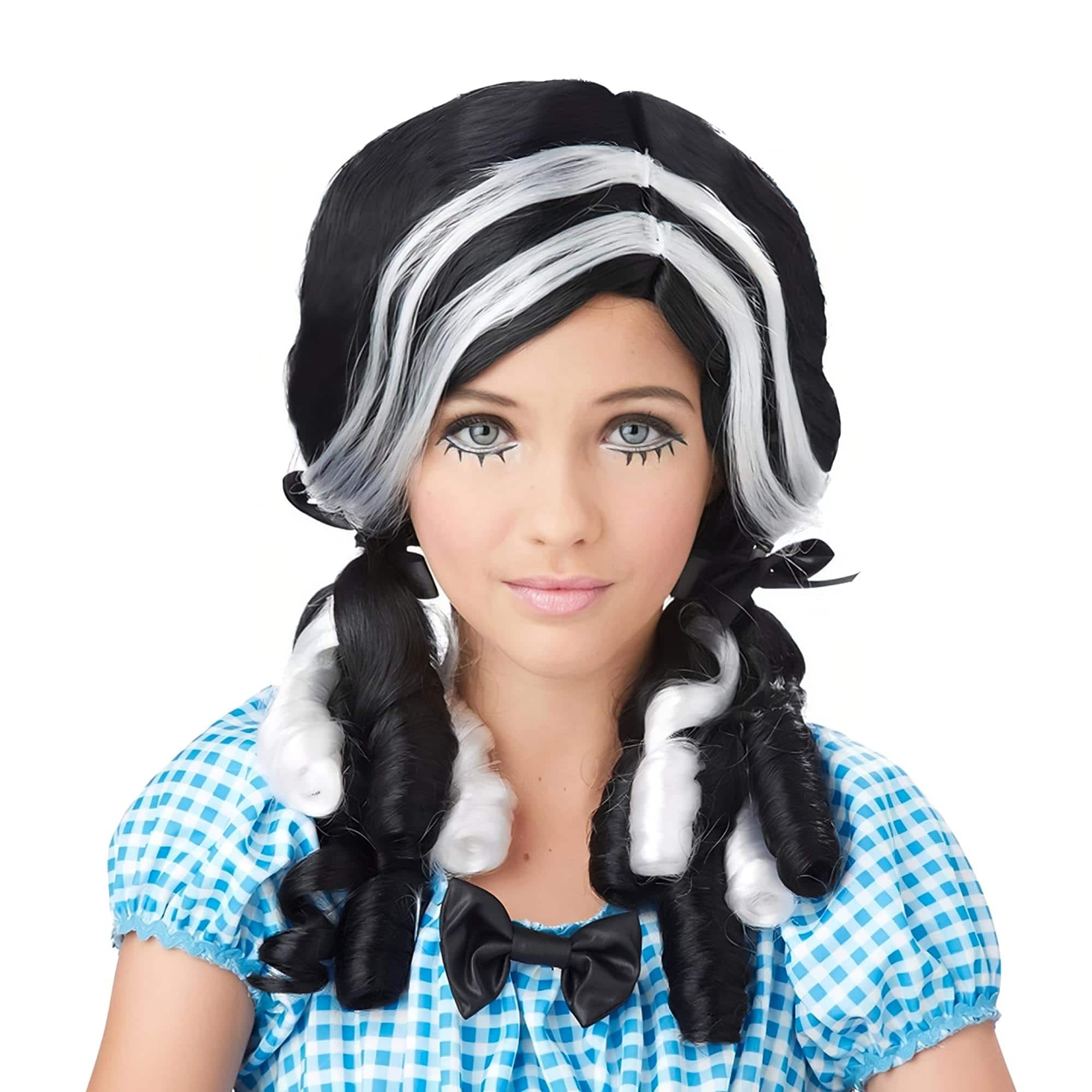 California Costumes - Black and White Doll Curls Costume Wig - Multi-Colored