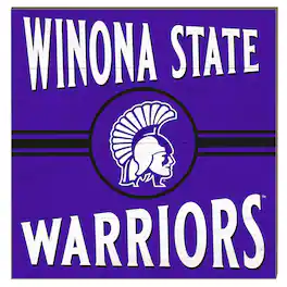Jardine - Winona State Warriors 10" x 10" Retro Team Sign - Purple