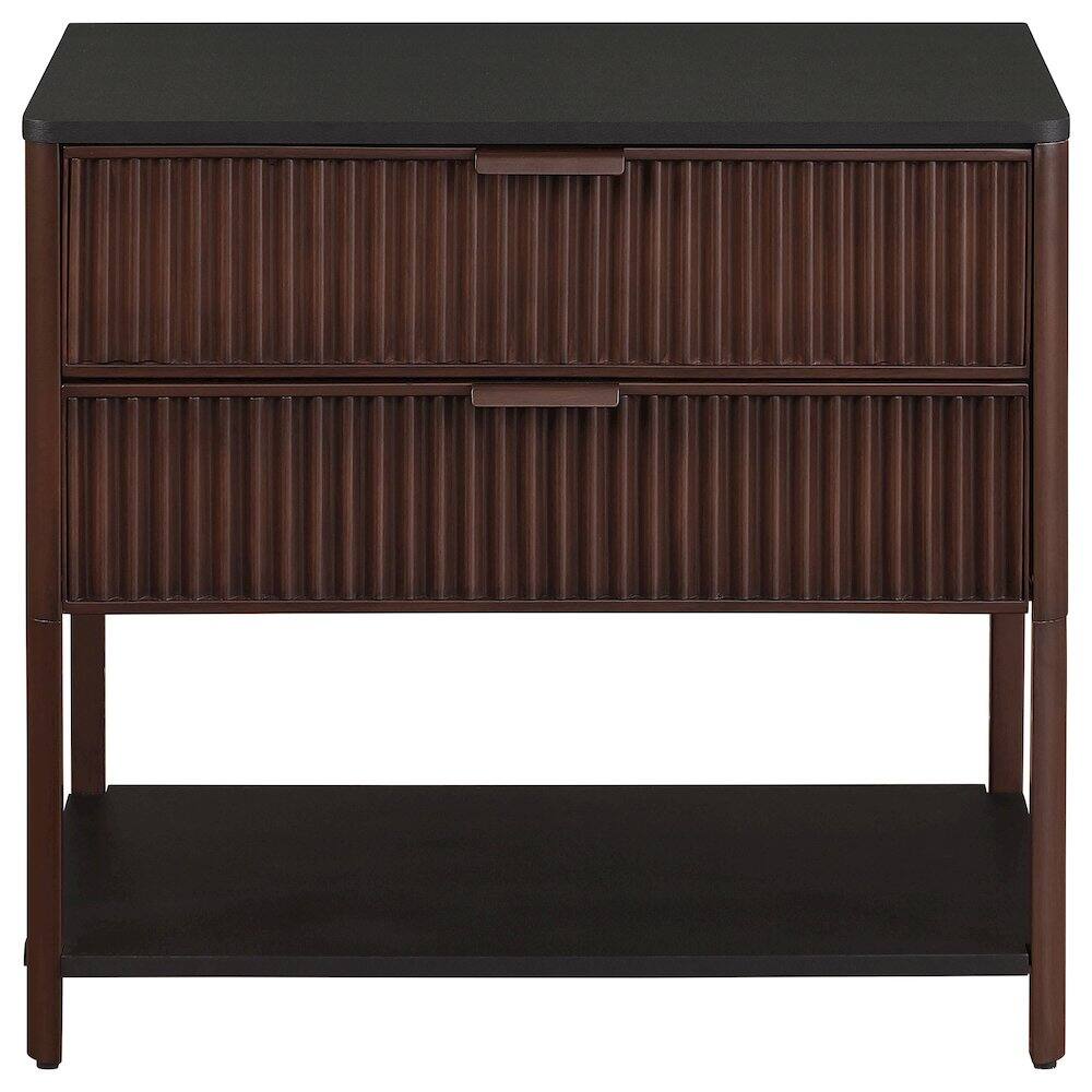 Alt View 2. Coaster Co. of America - Zimmerlee 2-drawer Side Table with Shelf Rust Brown - Brown.
