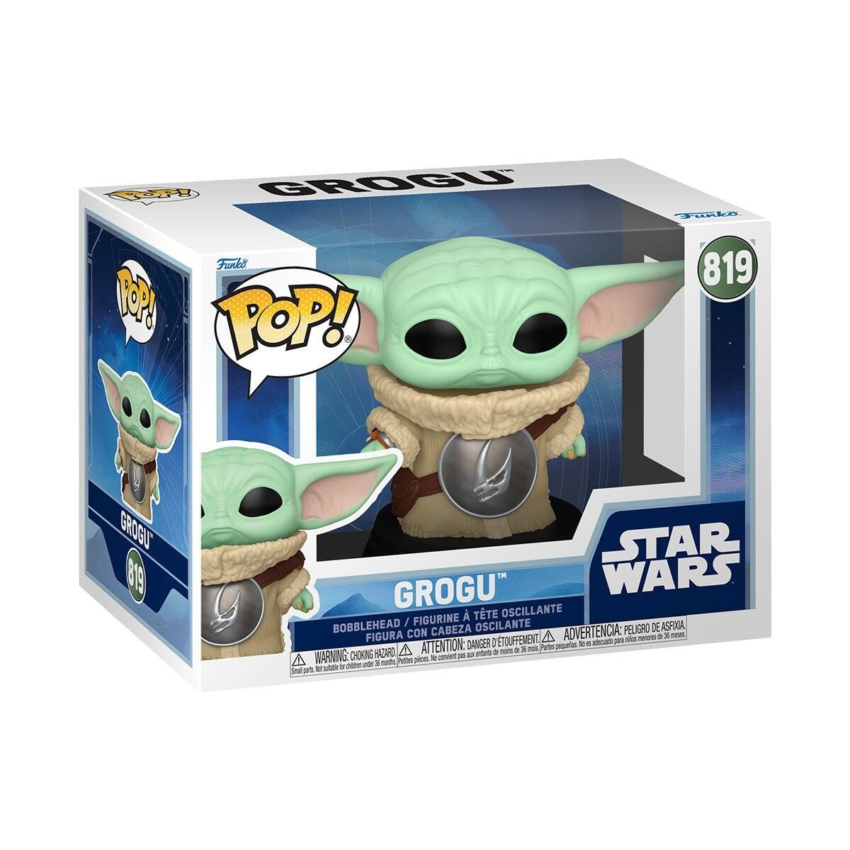 GROGU Funko POP! 819 GROGU STAR WARS FIGURINE BOBBLEHEAD / FIGURA CON CABEZA OSCILANTE ADVERTENCIA: PELIGRO DE ASFIXIA / ATTENTION: DANGER DE TOUFFEMENT / WARNING: CHOKING HAZARD - Small parts. Not for children under 3 years.