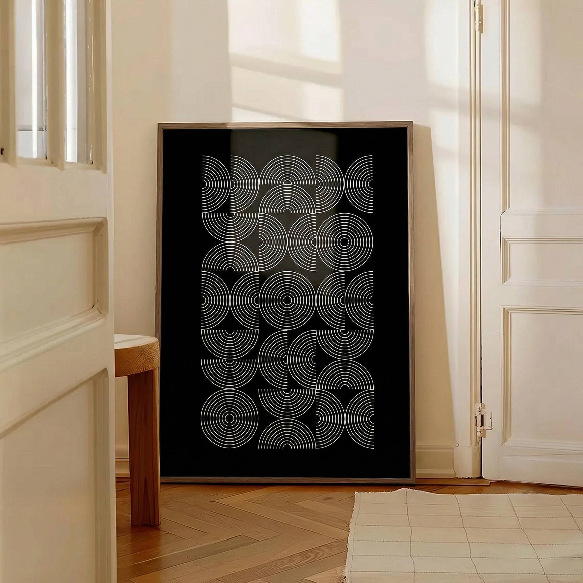 Alt View 5. HOMLUX - 1 Piece Framed Black and White Abstract Canvas Wall Art Art Wall Decor Decorative Canvas Print 36 in. x 24 in. - Multi-Colored.