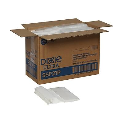 SmartStock Series-B Polypropylene Medium-Weight Fork Refill Plastic DIBIE White COGO Fork at 40 count 24 refills SSF21P ULTRA 78131 93745 SSF21P