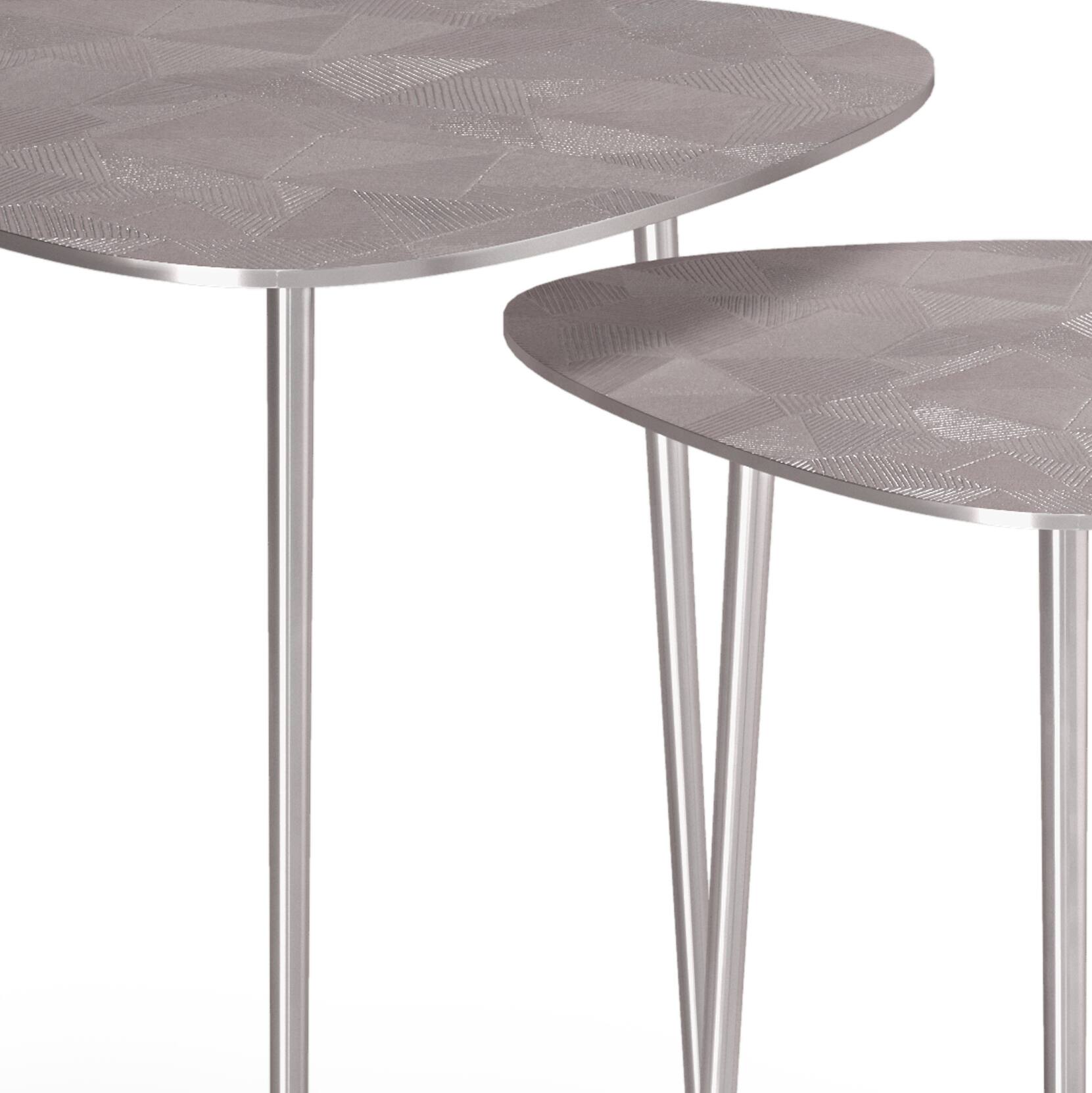 Alt View 12. Simpli Home - Shelton 2 Piece Metal Nesting Table - Nickel.