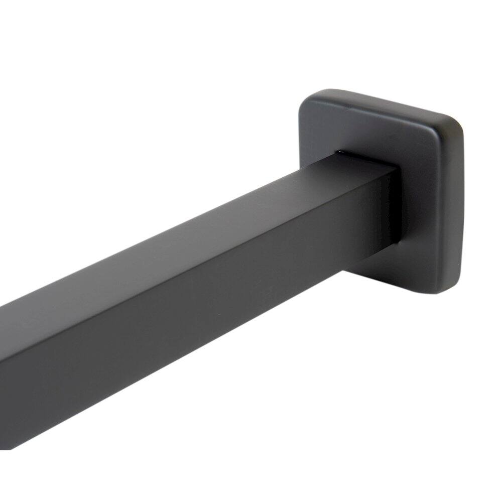 Left. Alfi - Black Matte 16" Square Wall Shower Arm - Black.