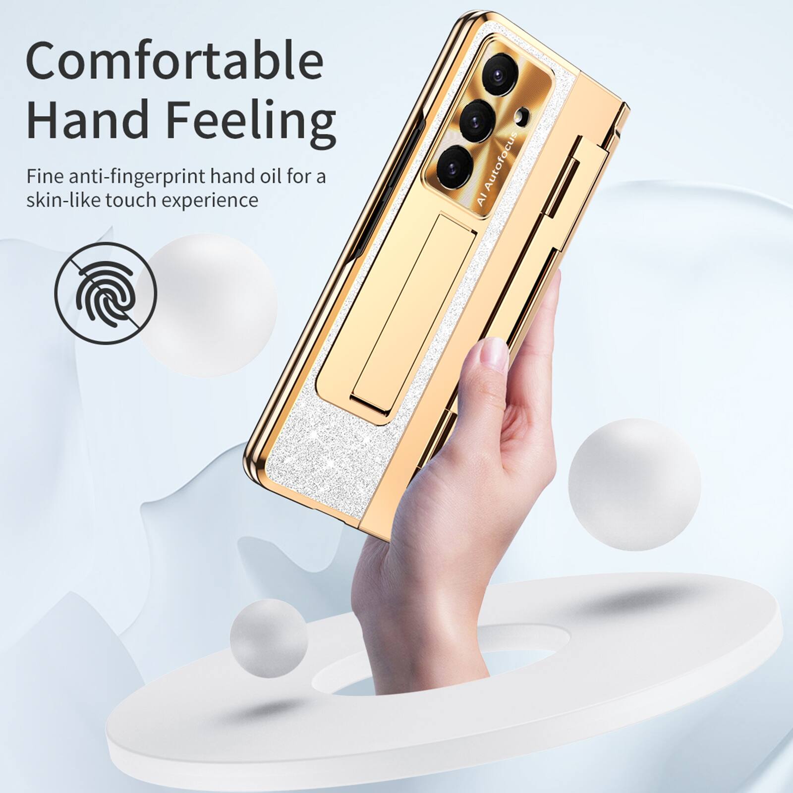 Comfortable Hand Feeling  
Fine anti-fingerprint hand oil for a skin-like touch experience
