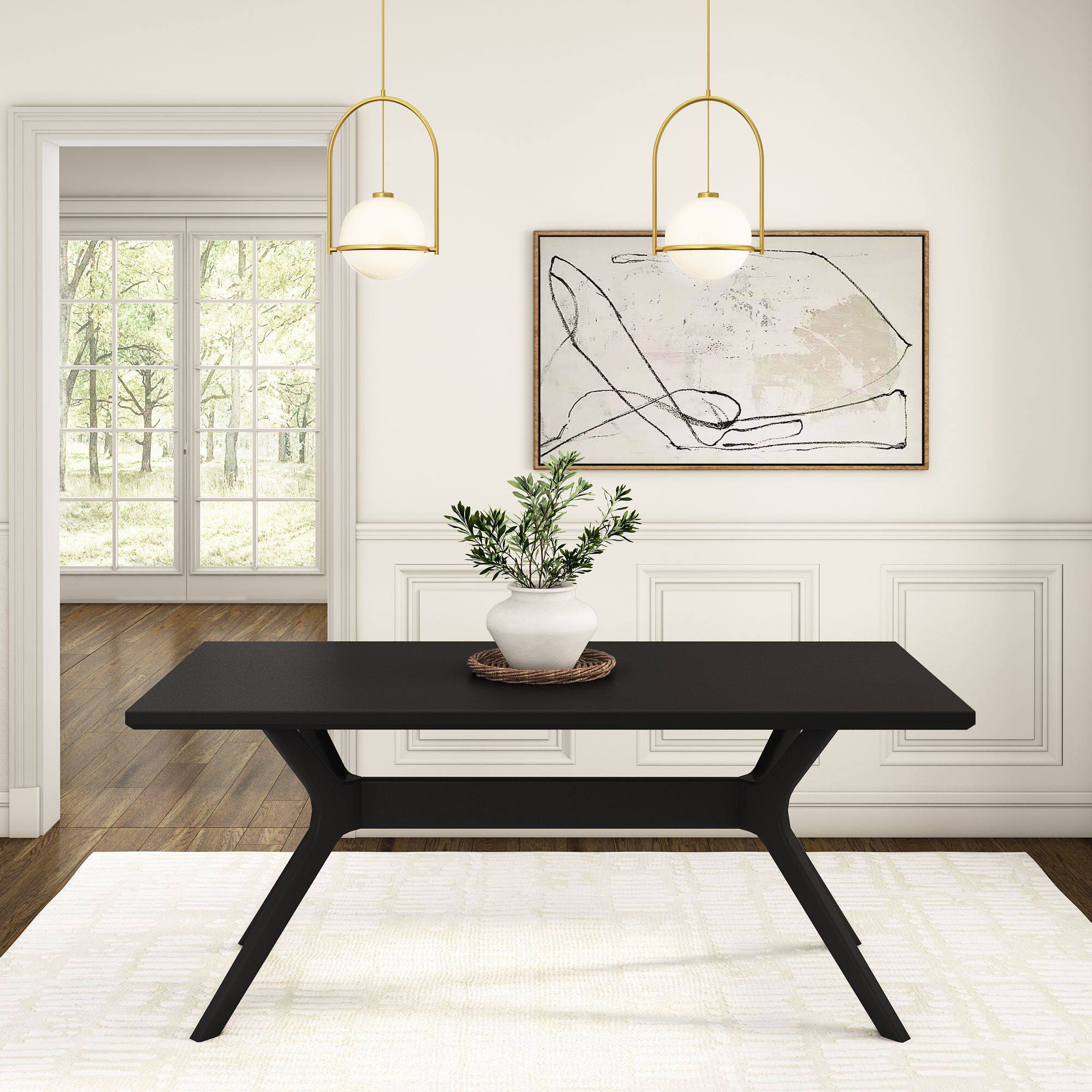 Alt View 1. Plank+Beam - Verso Rectangular Dining Table (72in / 1830mm), Black - Black.
