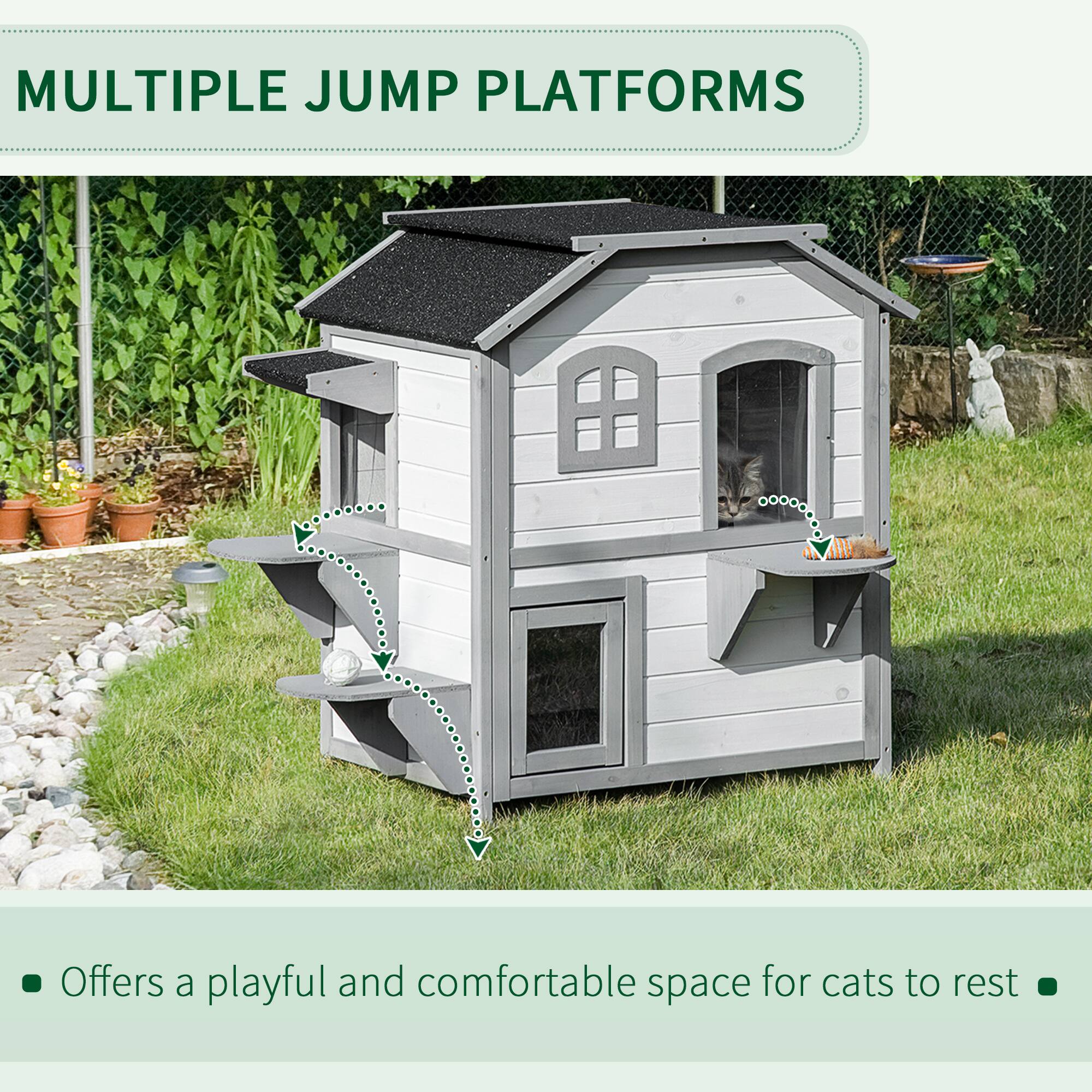 MULTIPLE JUMP PLATFORMS

- Offers a playful and comfortable space for cats to rest