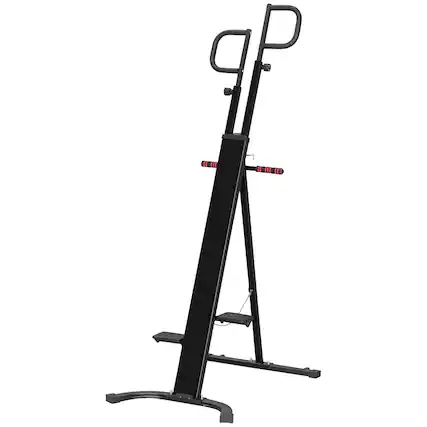 Front. Soozier - Foldable Vertical Climber Exercise Machine, Height Adjustable Climbing Machine, Stair Stepper with LCD Monitor - Black and Red.