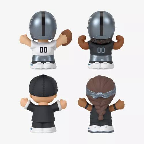 Alt View 2. Fisher Price - Fisher Price Little People x NFL Collector Las Vegas Raiders Figure 4-Pack - Silver.