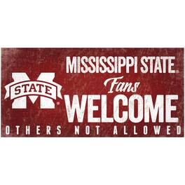 Fan Creations - Mississippi State Bulldogs 6" x 12" Fans Welcome Sign - Multicolor