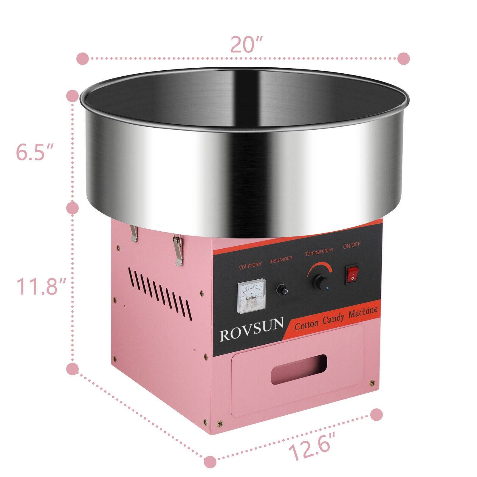 20" 6.5" 11.8" 12.6" ON/OFF Temperature Insurance Voltmeter 2 V Machine Cotton Candy ROVSUN