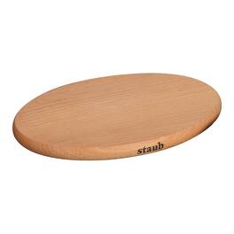 Staub - 8.25-inch Oval Magnetic Wood Trivet - Brown