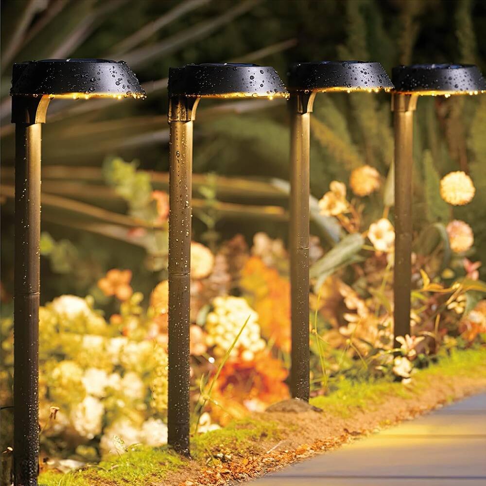 MOSZAR LLC - Solar Lights Outdoor Waterproof, LED Solar Pathway Lights - Black