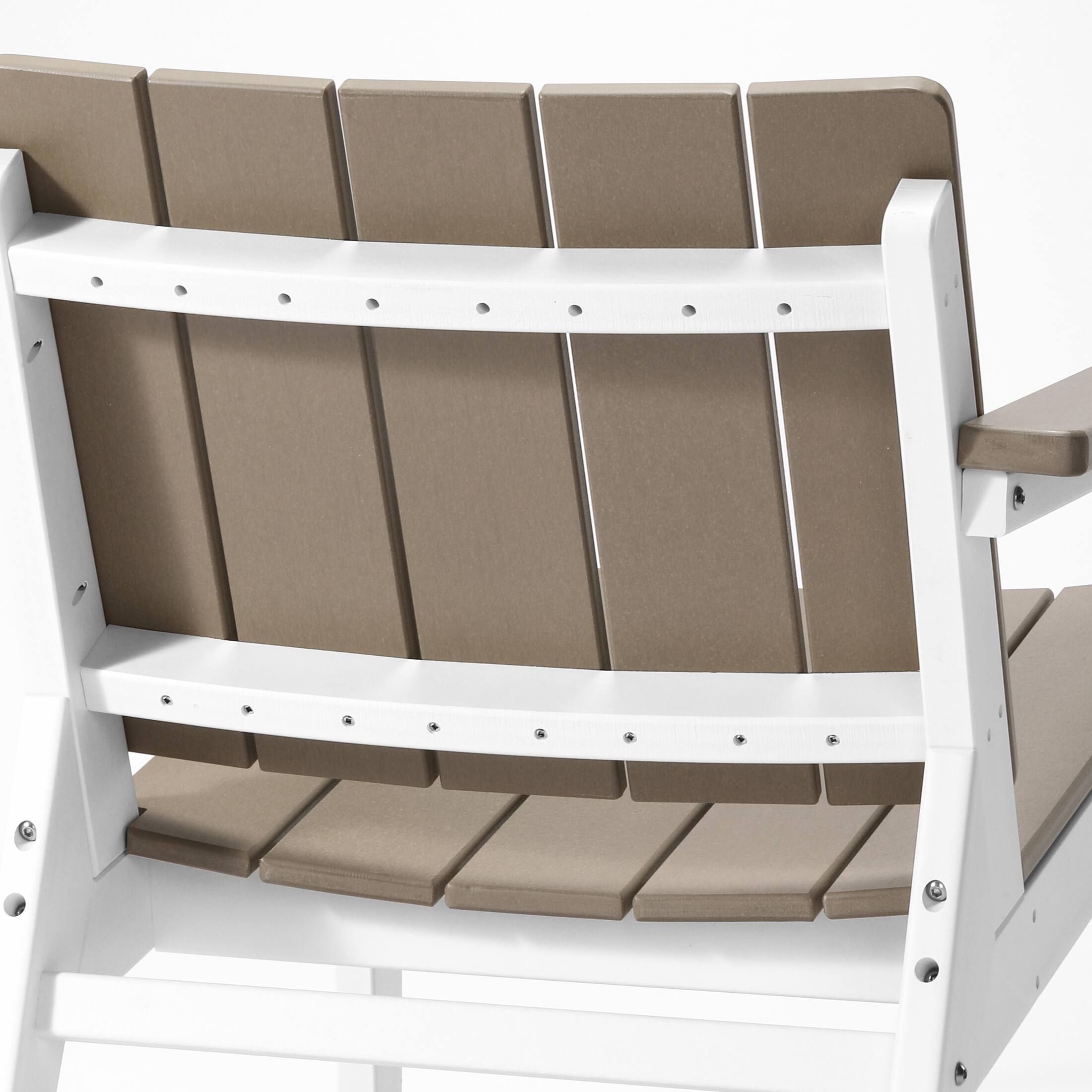 Alt View 5. WestinTrends - WestinTrends Pacifica 3-Piece Outdoor HDPE Conversation Set with Deep Seating Chairs and Round Side Table - White/Weathered Wood.