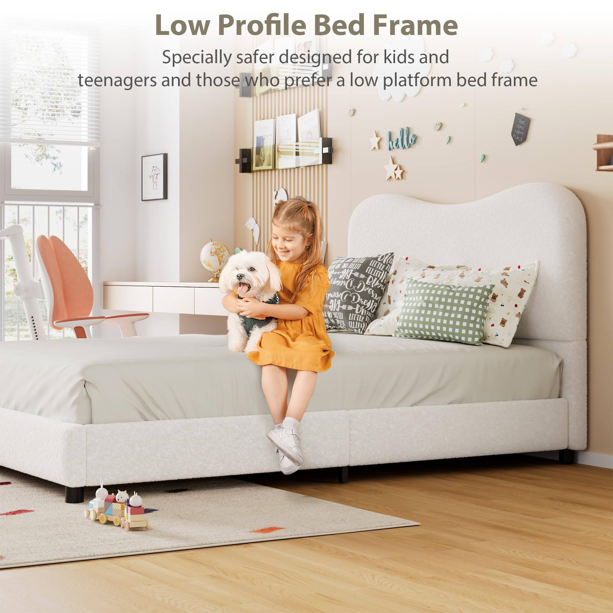 Low Profile Bed Frame  
Specially safer designed for kids and teenagers and those who prefer a low platform bed frame