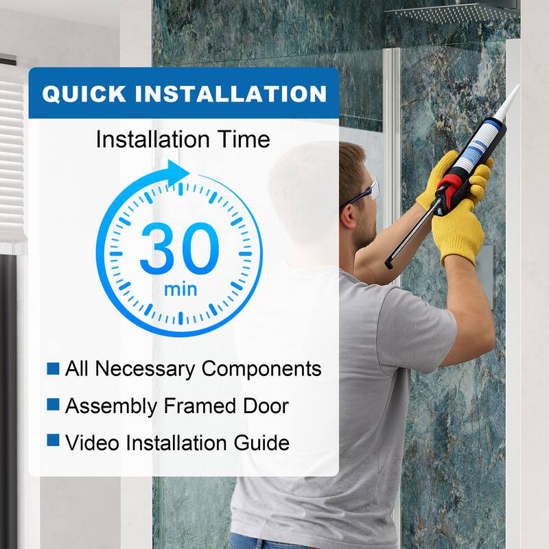 QUICK INSTALLATION  
Installation Time: 30 min  
- All Necessary Components  
- Assembly Framed Door  
- Video Installation Guide