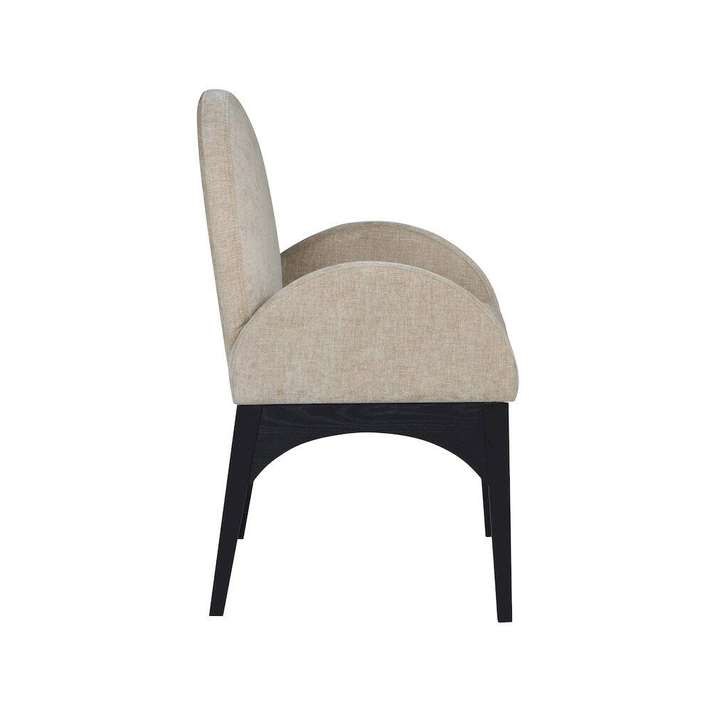 Alt View 3. Meridian Furniture - Waldorf Beige Chenille Fabric Dining Chair - Beige.