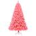 Front. Costway - 7.5ft Snow Flocked Hinged Artificial Christmas Tree with Metal Stand - Pink.
