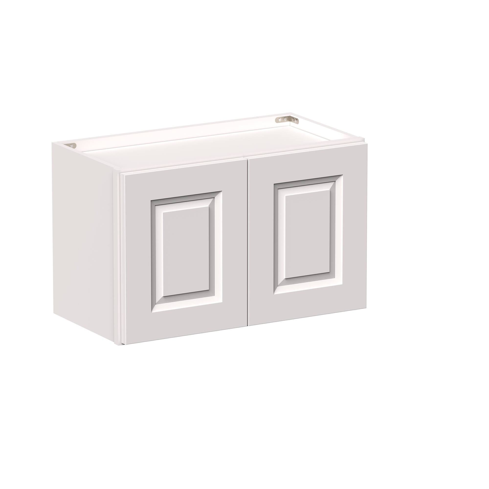 Angle. Boyel Living - 24-in W x 15-in H x 12-in D Shaker RTA Kitchen Wall Cabinet with Soft-Close Doors - Glacier White.