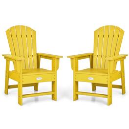 Gymax - Set of 2 Kids Patio Adirondack Chair Armchair Weather Resistance Outdoor Chair - Yellow