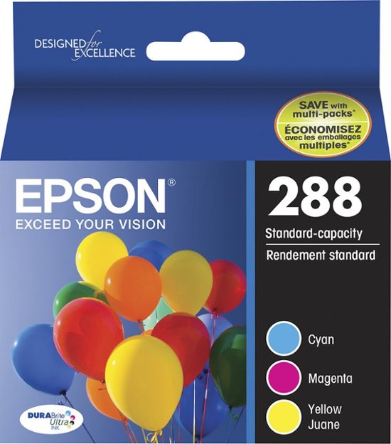 Front Zoom. Epson - 288 3-Pack Ink Cartridges - Cyan/Magenta/Yellow.