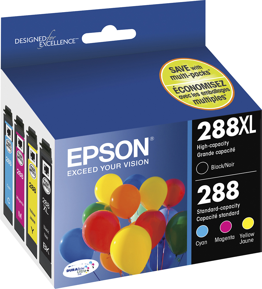 PC/タブレット その他 Epson 288/288XL 4-Pack Ink Cartridges High Capacity and Standard 