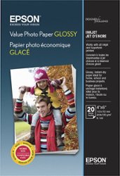 Epson - Value Glossy Photo 4" x 6" 20-Count Paper - Bright white - Front_Zoom