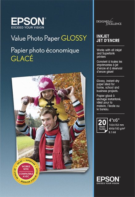 Epson Value Glossy Photo 4" x 6" 20-Count Paper Bright - Best Buy