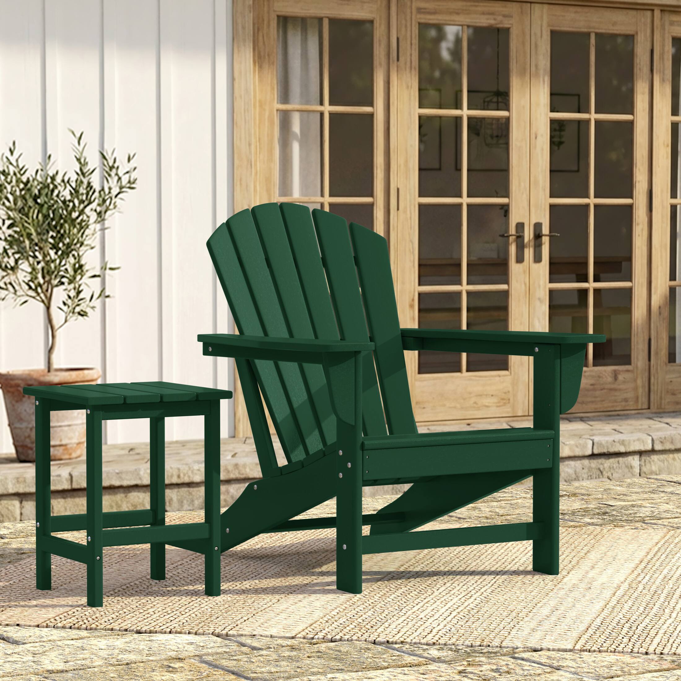 Angle. WestinTrends - WestinTrends Dylan Outdoor Adirondack Chair - Dark Green.