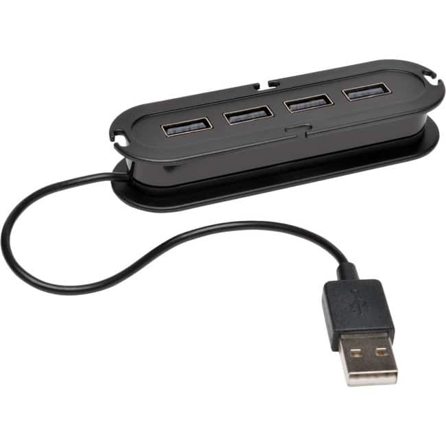 Tripp Lite - by Eaton 4-Port USB 2.0 Hi-Speed Ultra-Mini Hub w/ Cable Compact Mobile - USB - 4 USB Port(s) - 4 USB 2.0 - Unknown