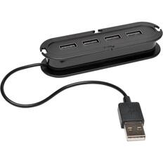 Front. Tripp Lite - Tripp Lite by Eaton 4-Port USB 2.0 Hi-Speed Ultra-Mini Hub w/ Cable Compact Mobile - USB - 4 USB Port(s) - 4 USB 2.0 - Unknown.