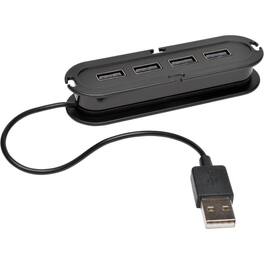 Tripp Lite - by Eaton 4-Port USB 2.0 Hi-Speed Ultra-Mini Hub w/ Cable Compact Mobile - USB - 4 USB Port(s) - 4 USB 2.0 - Unknown