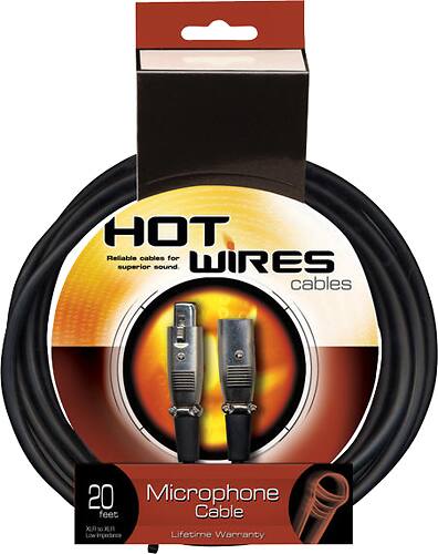  Hot Wires - 20' Hi-Z Microphone Cable - Black