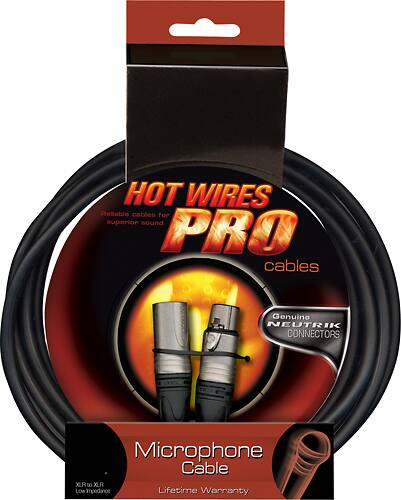 Front. Hot Wires - 25' Microphone Cable - Black.