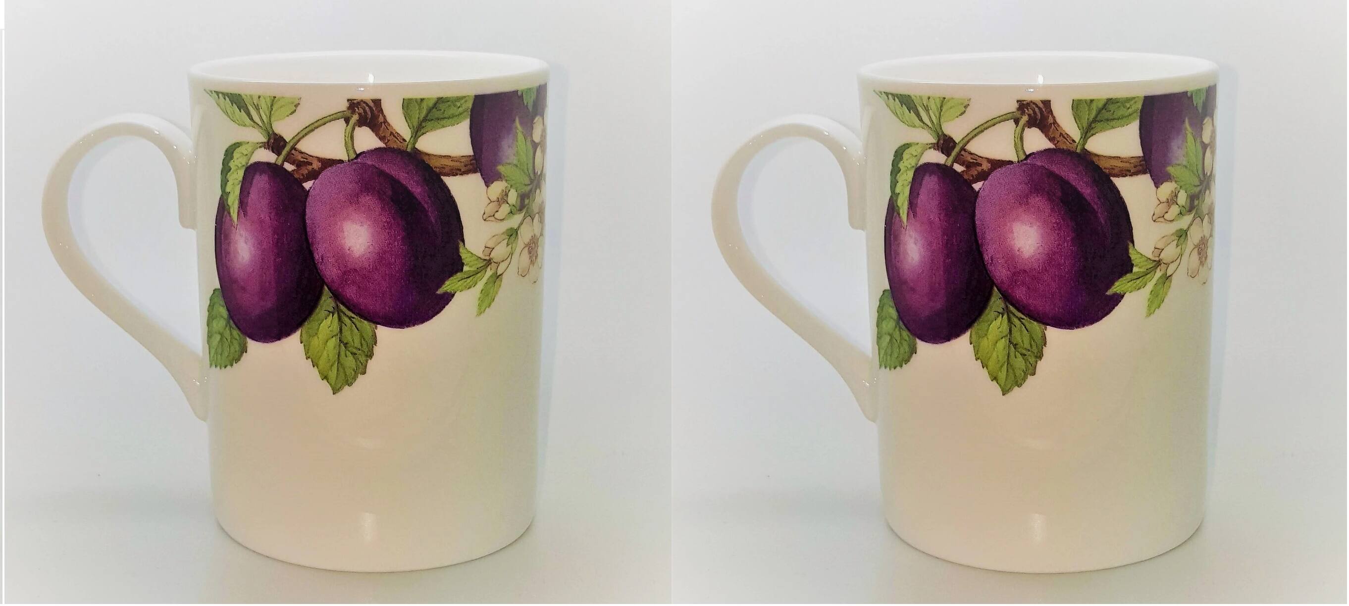 Alt View 1. Jiallo - Roy Kirkham LUCY MUG-PLUM  FRUIT TREE, Set of 6, Bone China Ceramic, Made in England - Mutli color.