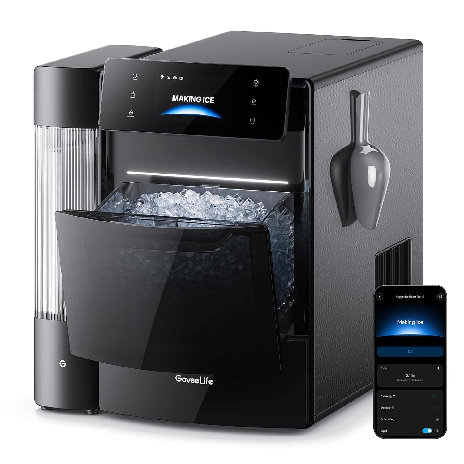 Govee - GoveeLife Smart Nugget Ice Maker Pro - Black
