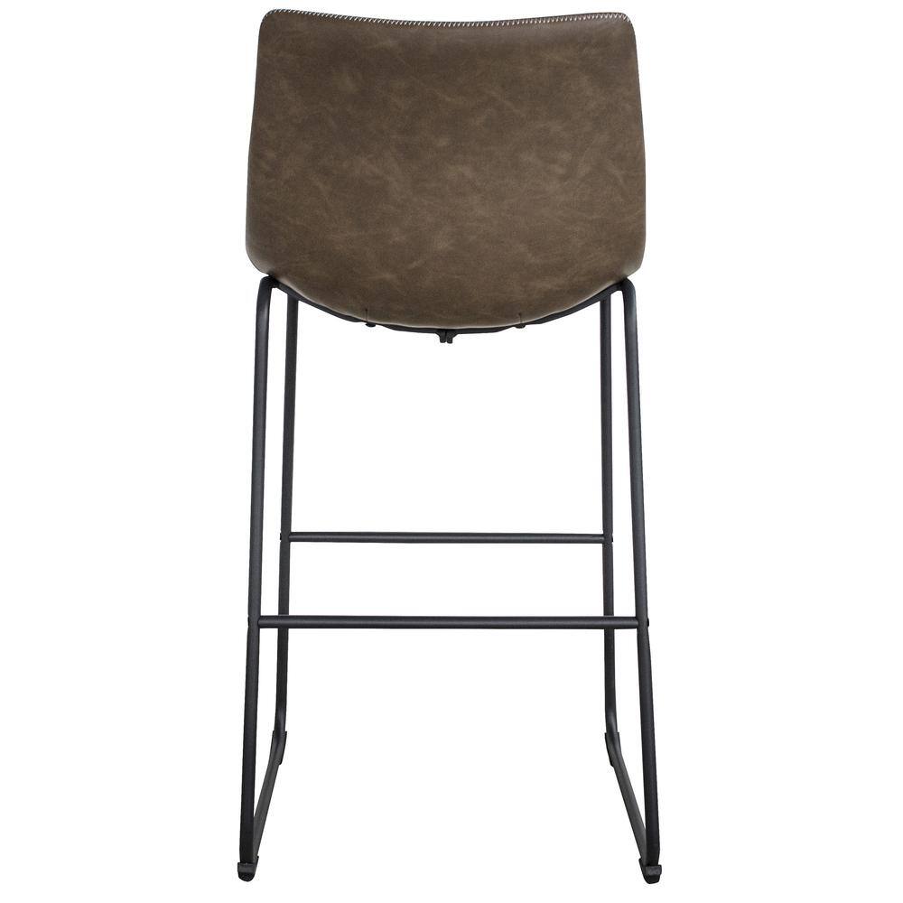 Back. AmeriHome - Classic Faux Leather 30 Inch Pub Height Chair Set - 2 Piece - Coffee.