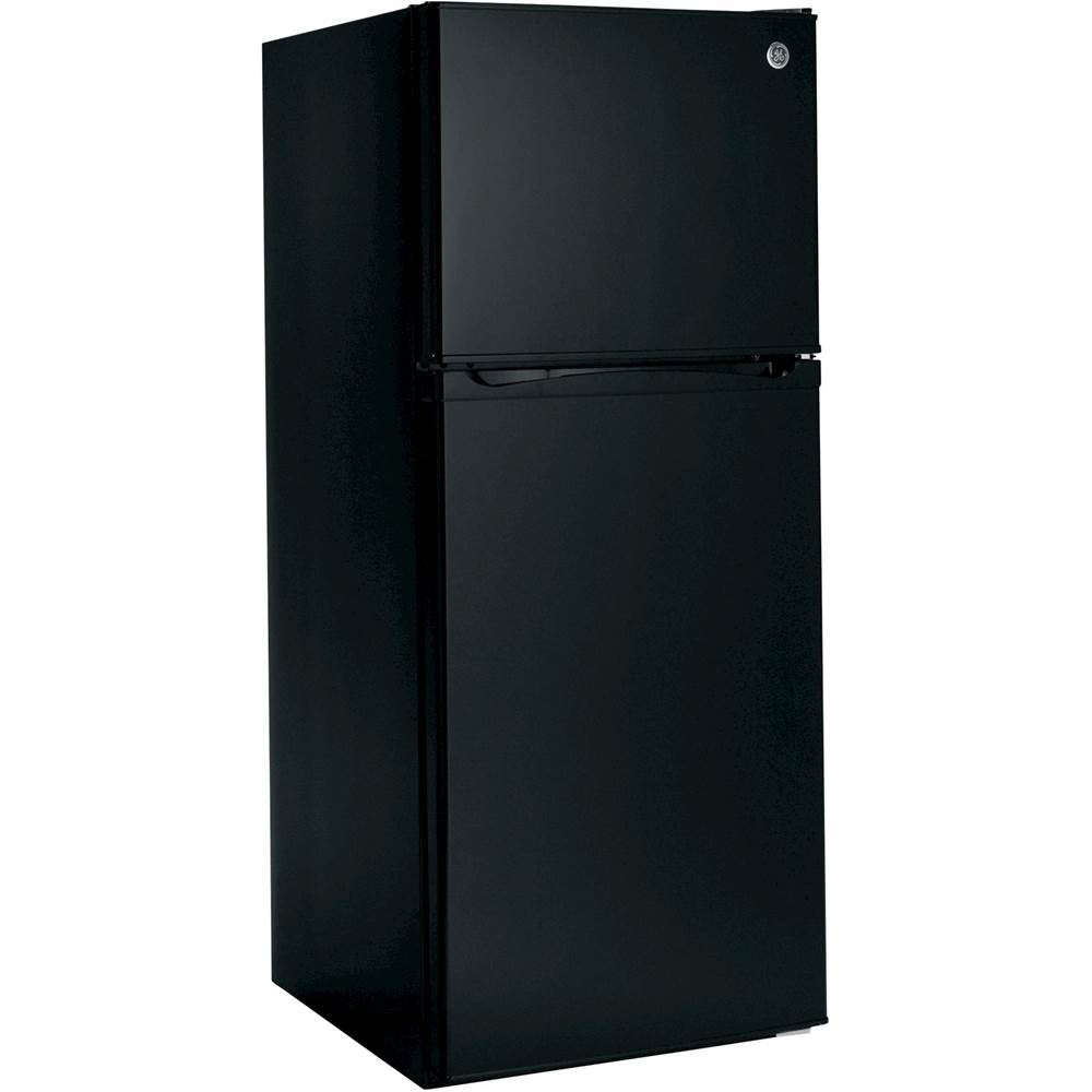 Angle View: GE - 11.6 Cu. Ft. Top-Freezer Refrigerator - Black