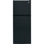 Front. GE - 11.6 Cu. Ft. Top-Freezer Refrigerator - Black.