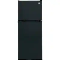 GE - 11.6 Cu. Ft. Top-Freezer Refrigerator with ENERGY STAR Certification - Black - Front_Zoom
