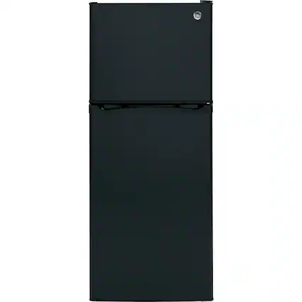 Front. GE - 11.6 Cu. Ft. Top-Freezer Refrigerator - Black.