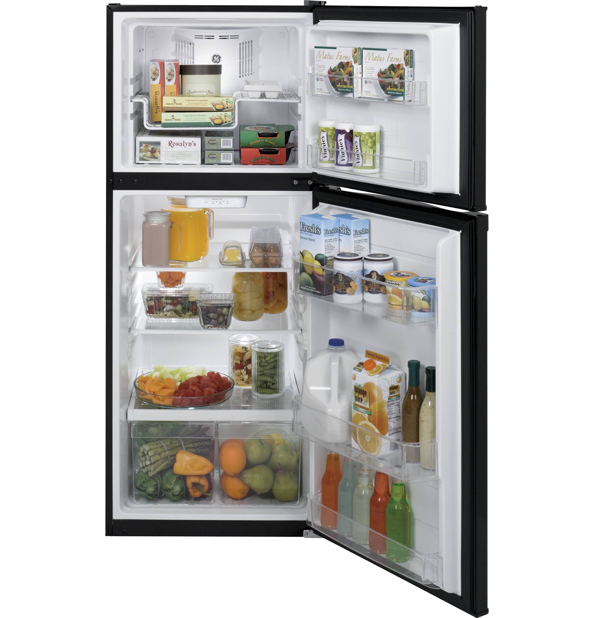 Alt View 12. GE - 11.6 Cu. Ft. Top-Freezer Refrigerator - Black.
