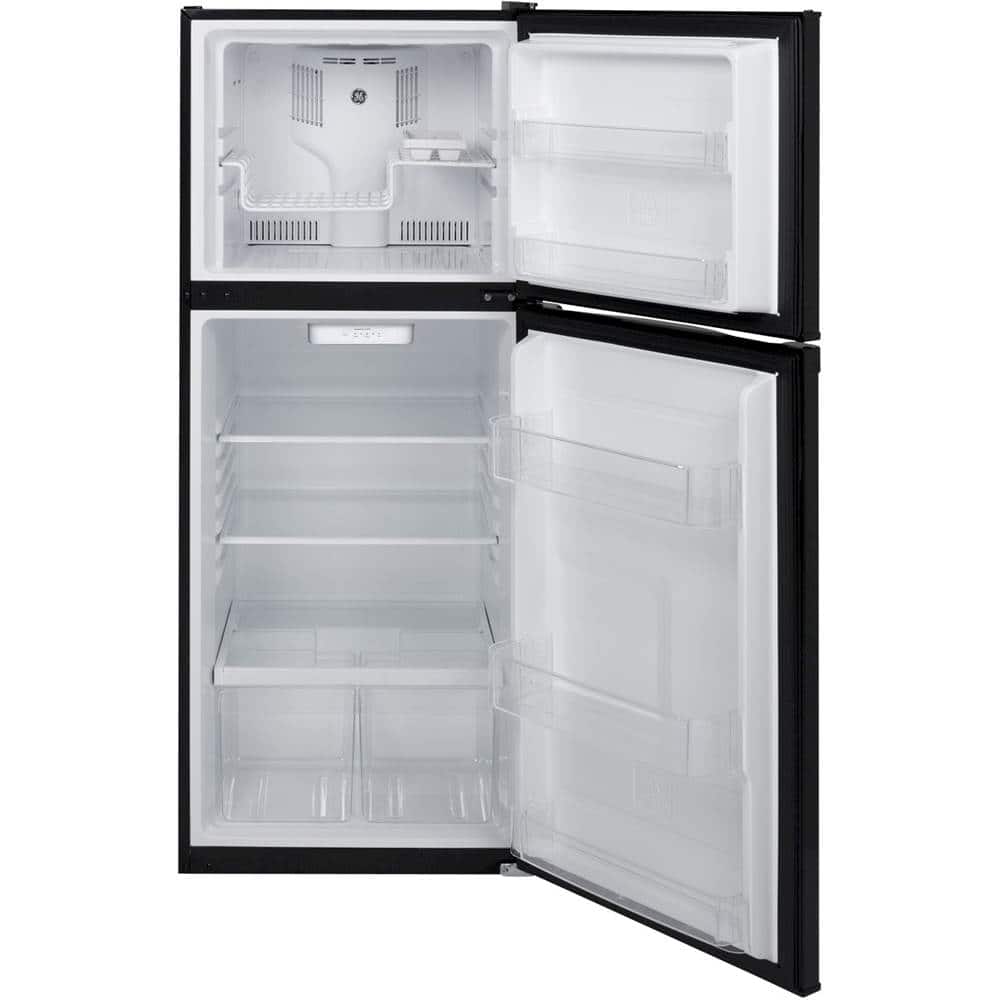 Alt View 1. GE - 11.6 Cu. Ft. Top-Freezer Refrigerator - Black.
