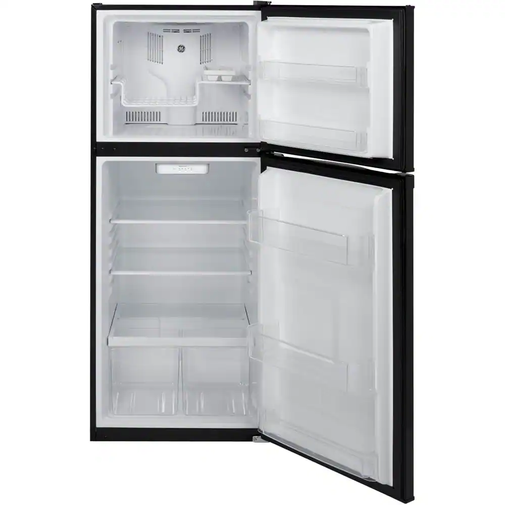Alt View 1. GE - 11.6 Cu. Ft. Top-Freezer Refrigerator - Black.