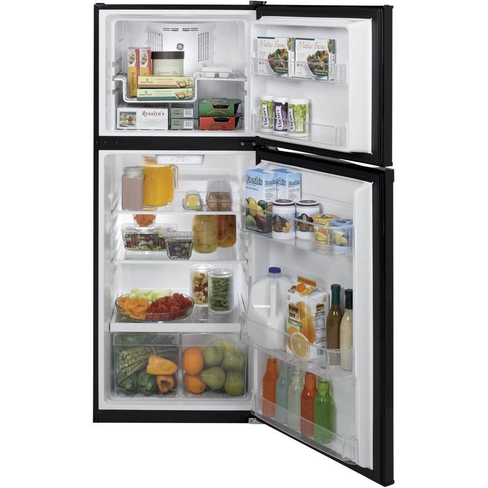 Alt View 2. GE - 11.6 Cu. Ft. Top-Freezer Refrigerator - Black.
