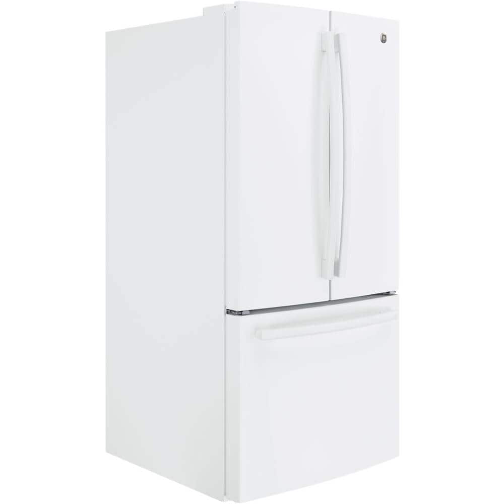 Angle. GE - 24.7 Cu. Ft. French Door Refrigerator - High Gloss White.