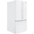 Angle Zoom. GE - 24.7 Cu. Ft. French Door Refrigerator - High gloss white.