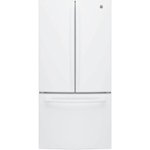 Front. GE - 24.7 Cu. Ft. French Door Refrigerator - High Gloss White.